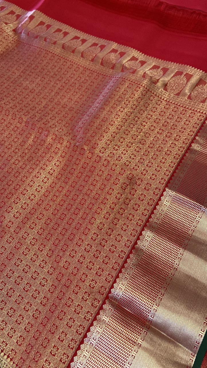 Half mix Kanjeevaram silk saree - Kanjeevaram Silk Mandir