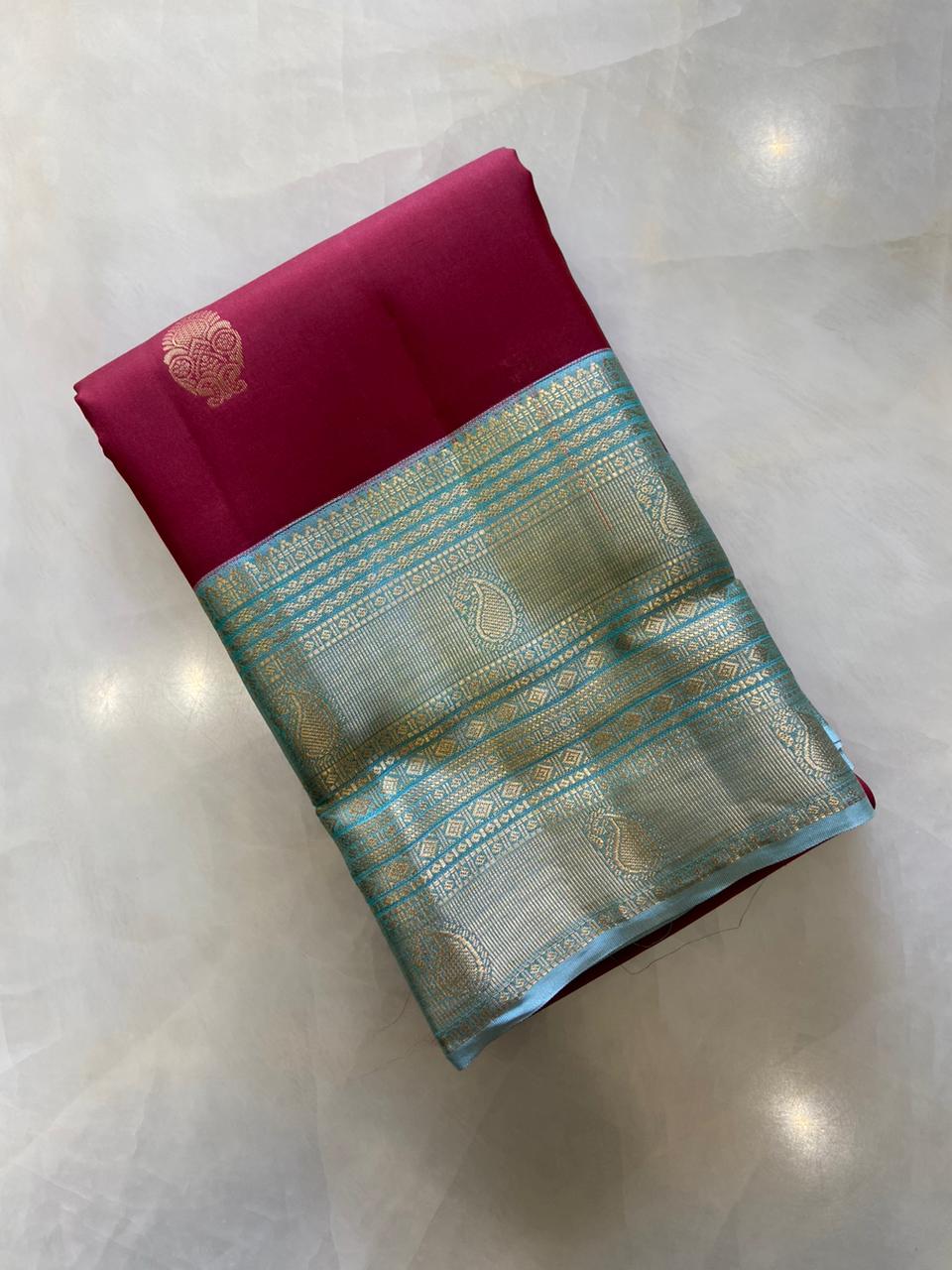 Half mix Kanjeevaram silk saree - Kanjeevaram Silk Mandir