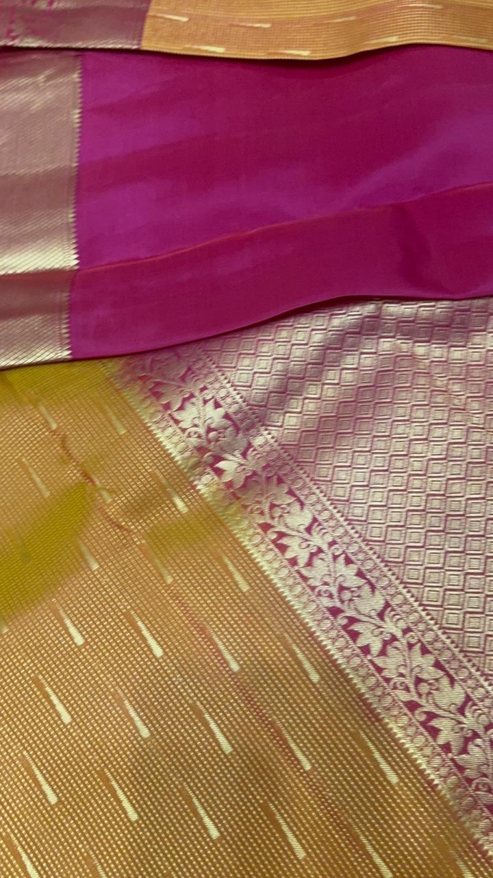 Half Mix Kanjeevaram Silk Saree - Kanjeevaram Silk Mandir