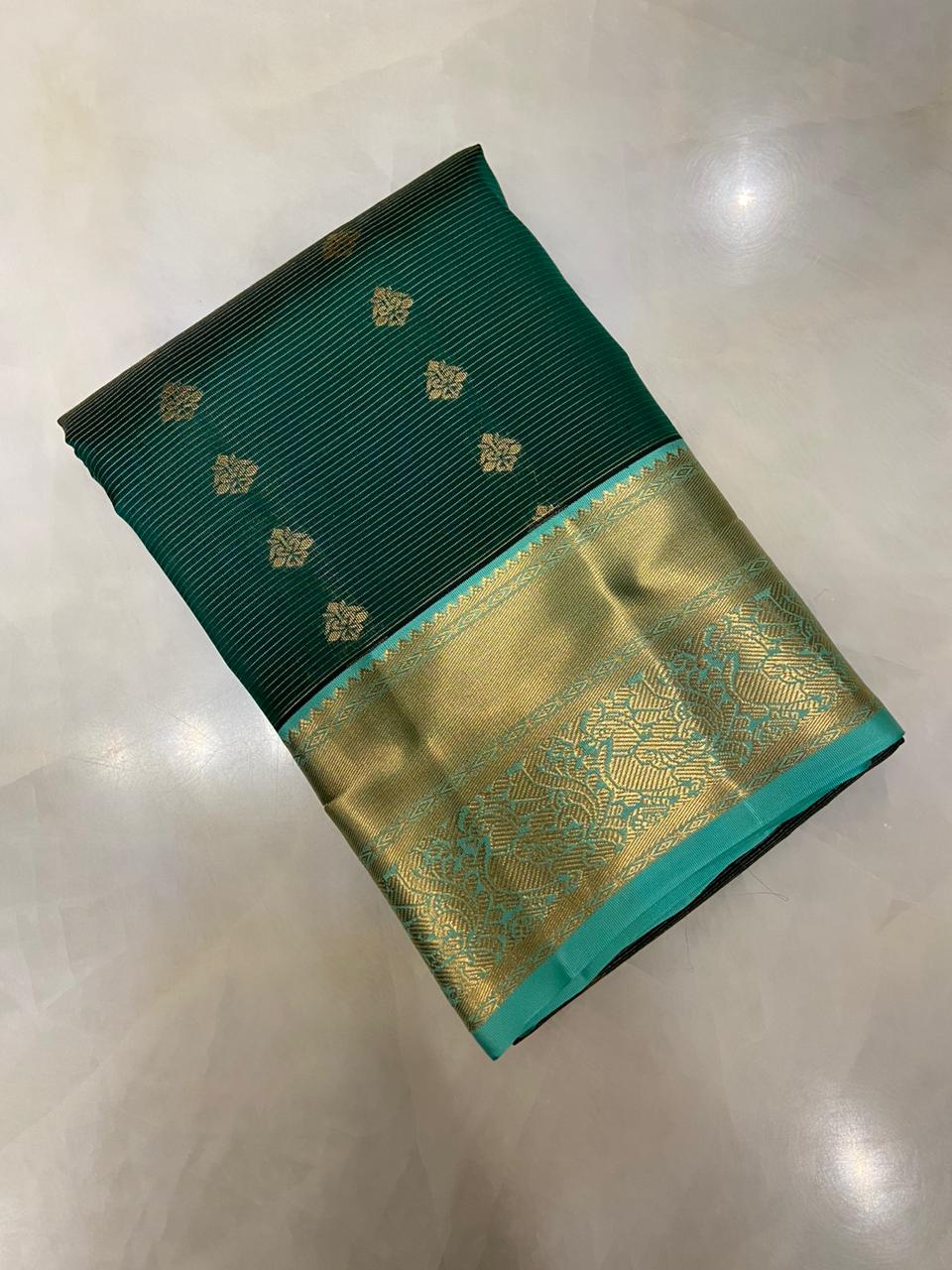 Half mix Kanjeevaram silk saree - Kanjeevaram Silk Mandir