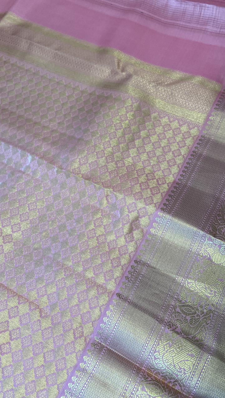 Half mix Kanjeevaram silk saree - Kanjeevaram Silk Mandir