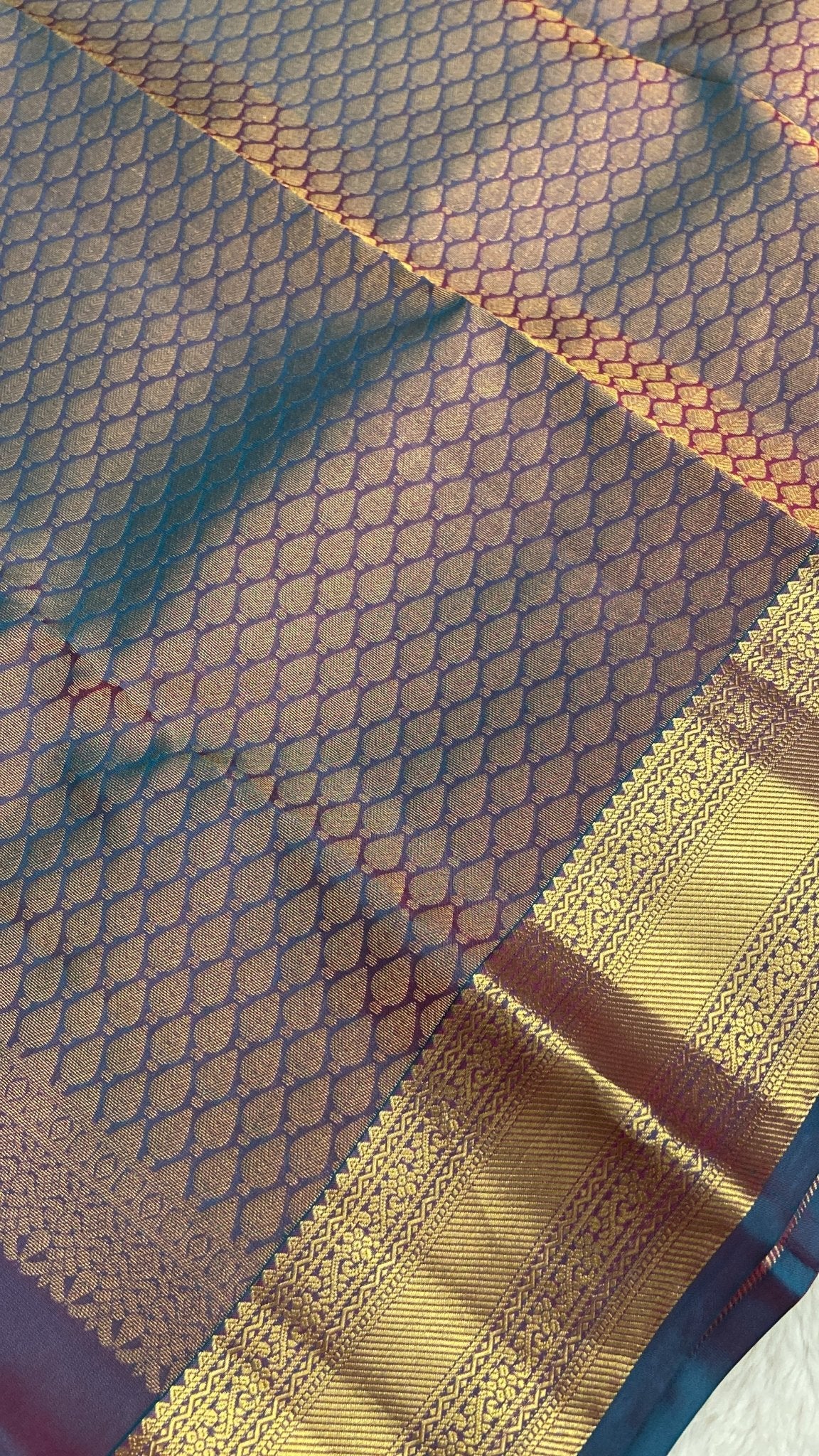 Half mix Kanjeevaram silk saree - Kanjeevaram Silk Mandir