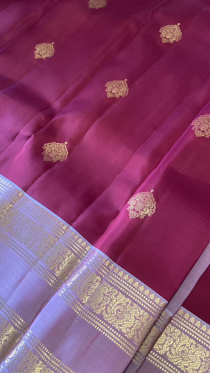 Half mix Kanjeevaram silk saree - Kanjeevaram Silk Mandir