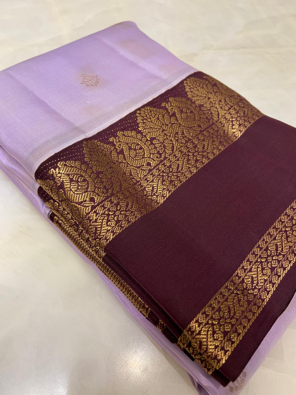 Half mix Kanjeevaram silk saree - Kanjeevaram Silk Mandir