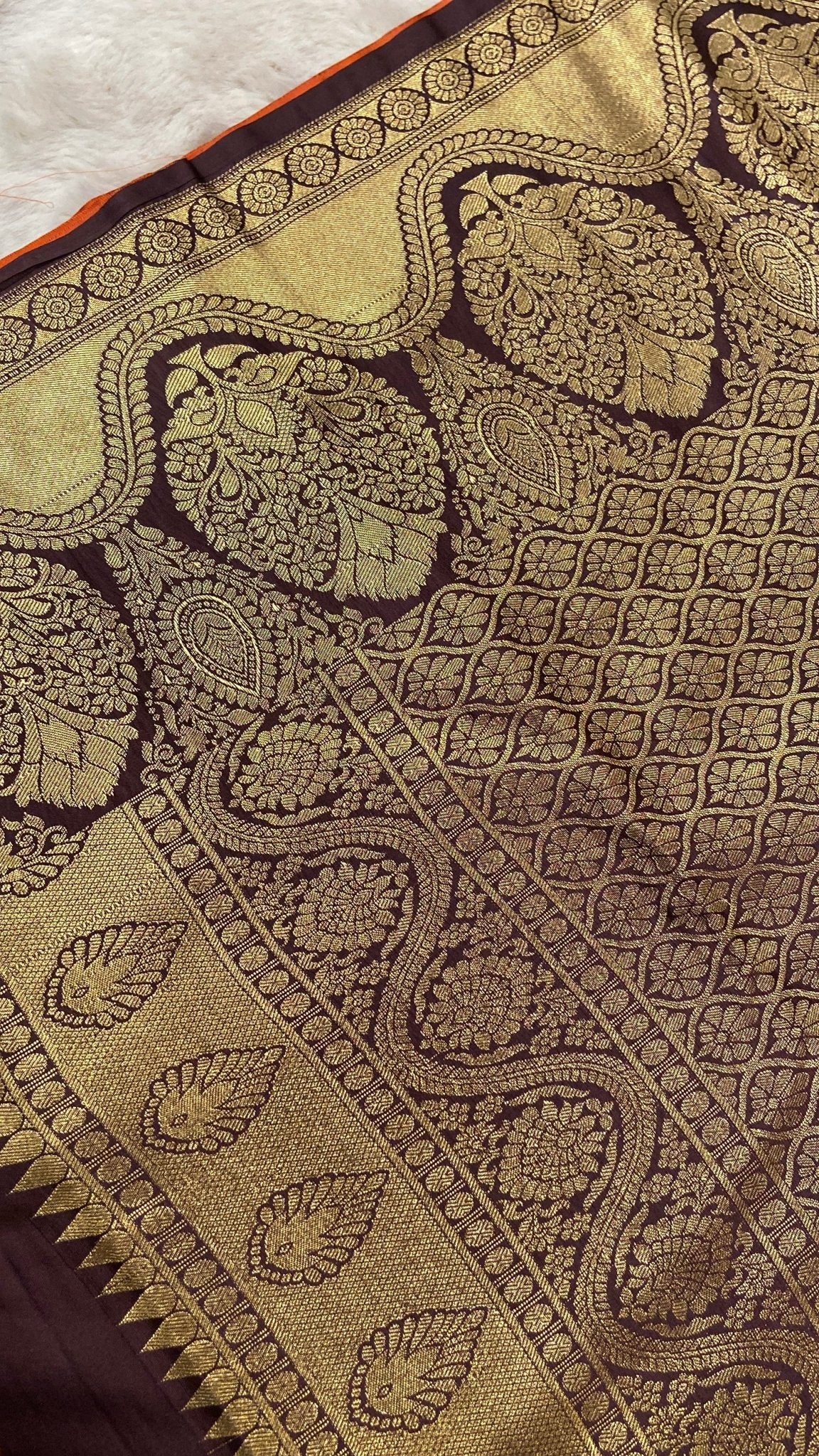 Half mix Kanjeevaram silk saree - Kanjeevaram Silk Mandir