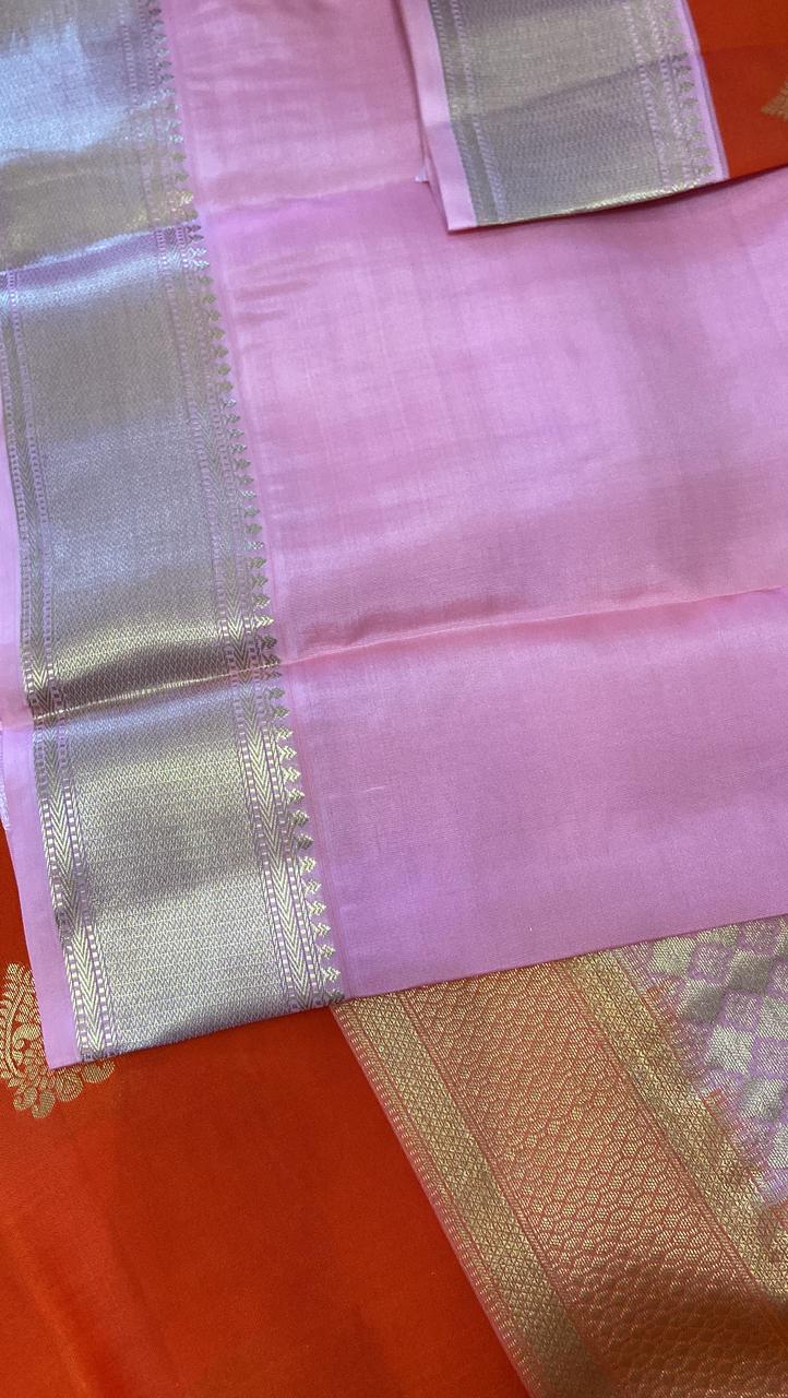 Half mix Kanjeevaram silk saree - Kanjeevaram Silk Mandir