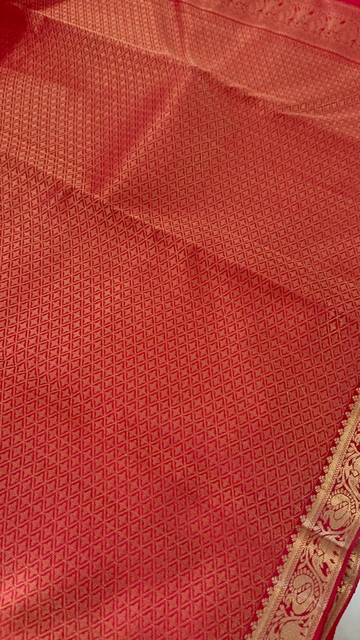 Half mix Kanjeevaram silk saree - Kanjeevaram Silk Mandir