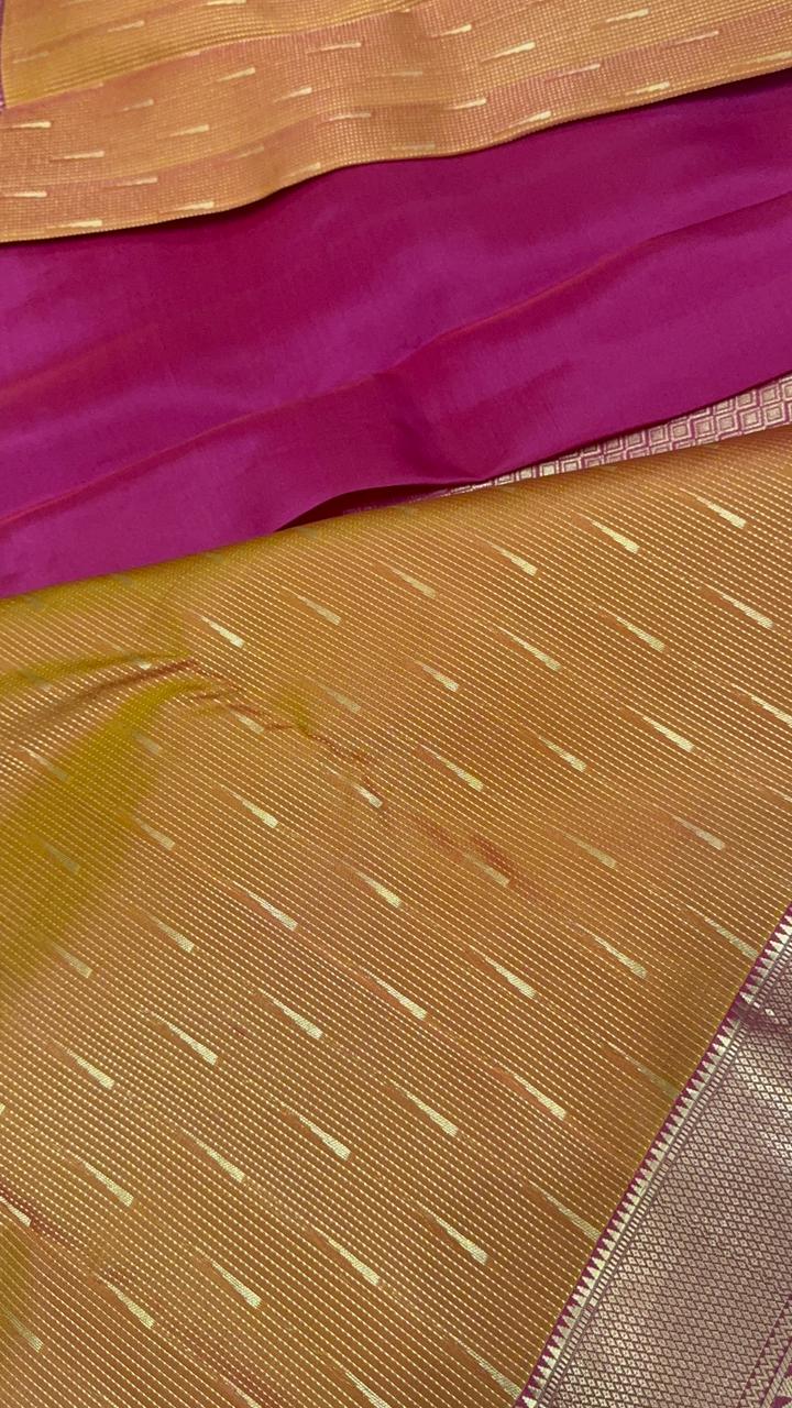 Half Mix Kanjeevaram Silk Saree - Kanjeevaram Silk Mandir