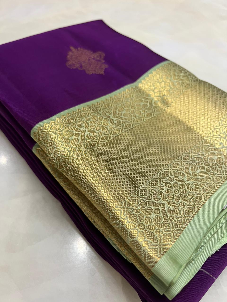 Half Mix Kanjeevaram Silk Saree - Kanjeevaram Silk Mandir