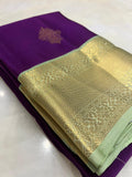 Half Mix Kanjeevaram Silk Saree - Kanjeevaram Silk Mandir