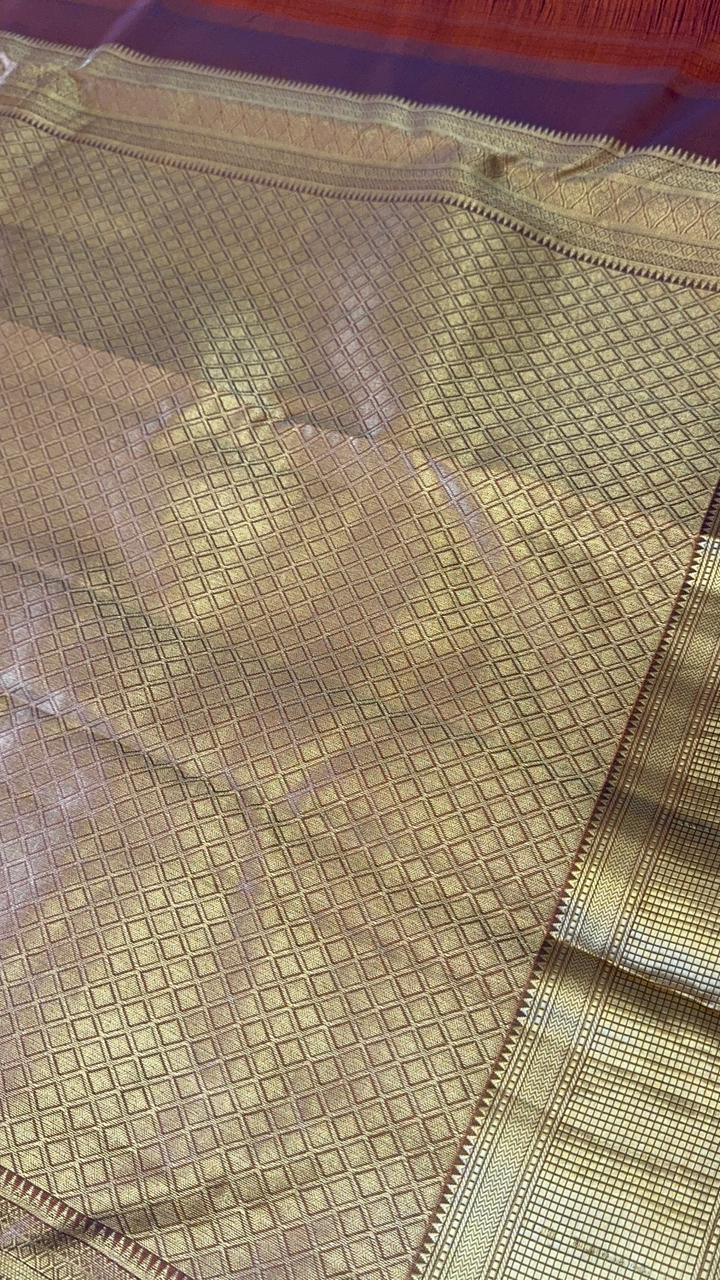Half mix Kanjeevaram silk saree - Kanjeevaram Silk Mandir