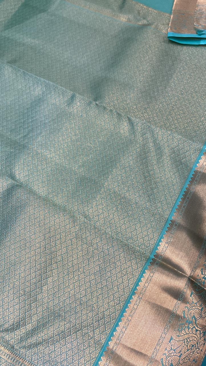 Half mix Kanjeevaram silk saree - Kanjeevaram Silk Mandir
