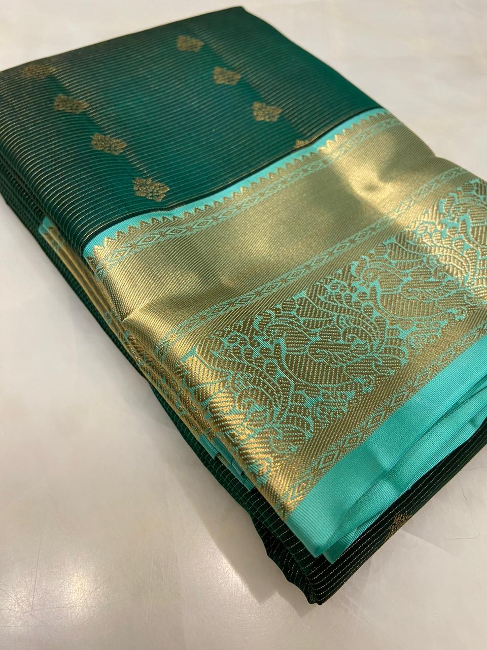 Half mix Kanjeevaram silk saree - Kanjeevaram Silk Mandir