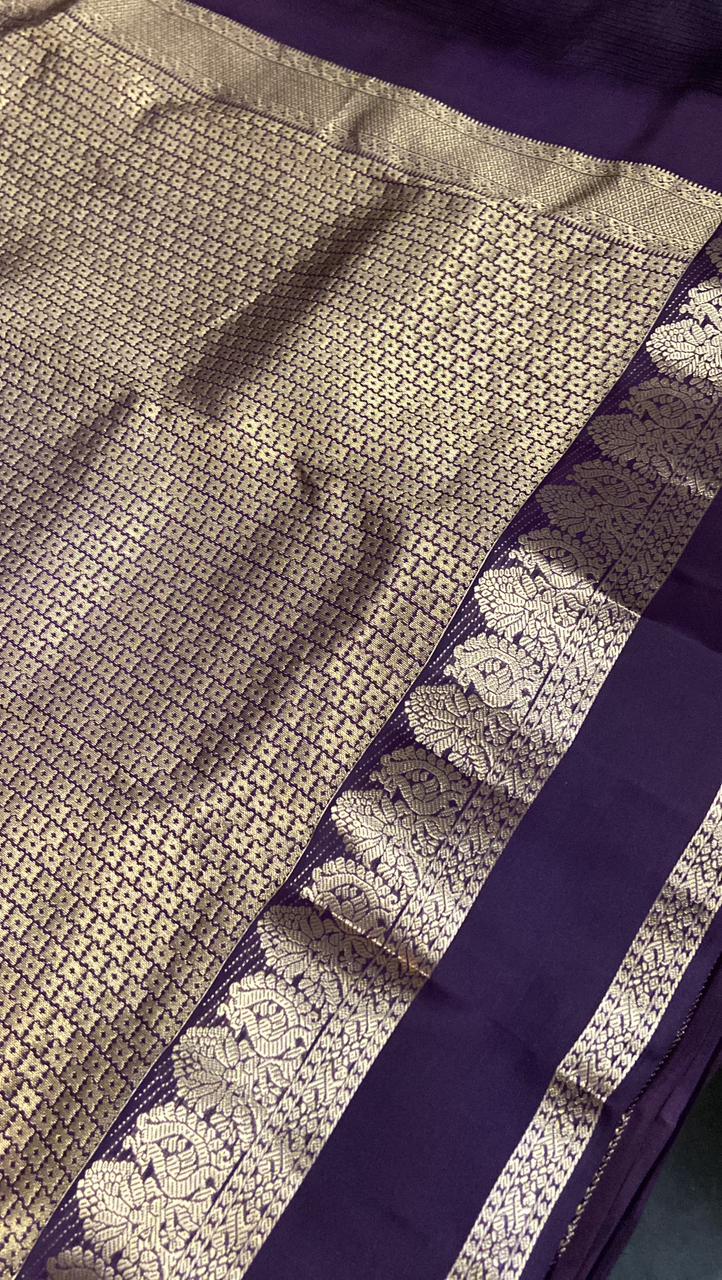 Half mix Kanjeevaram silk saree - Kanjeevaram Silk Mandir