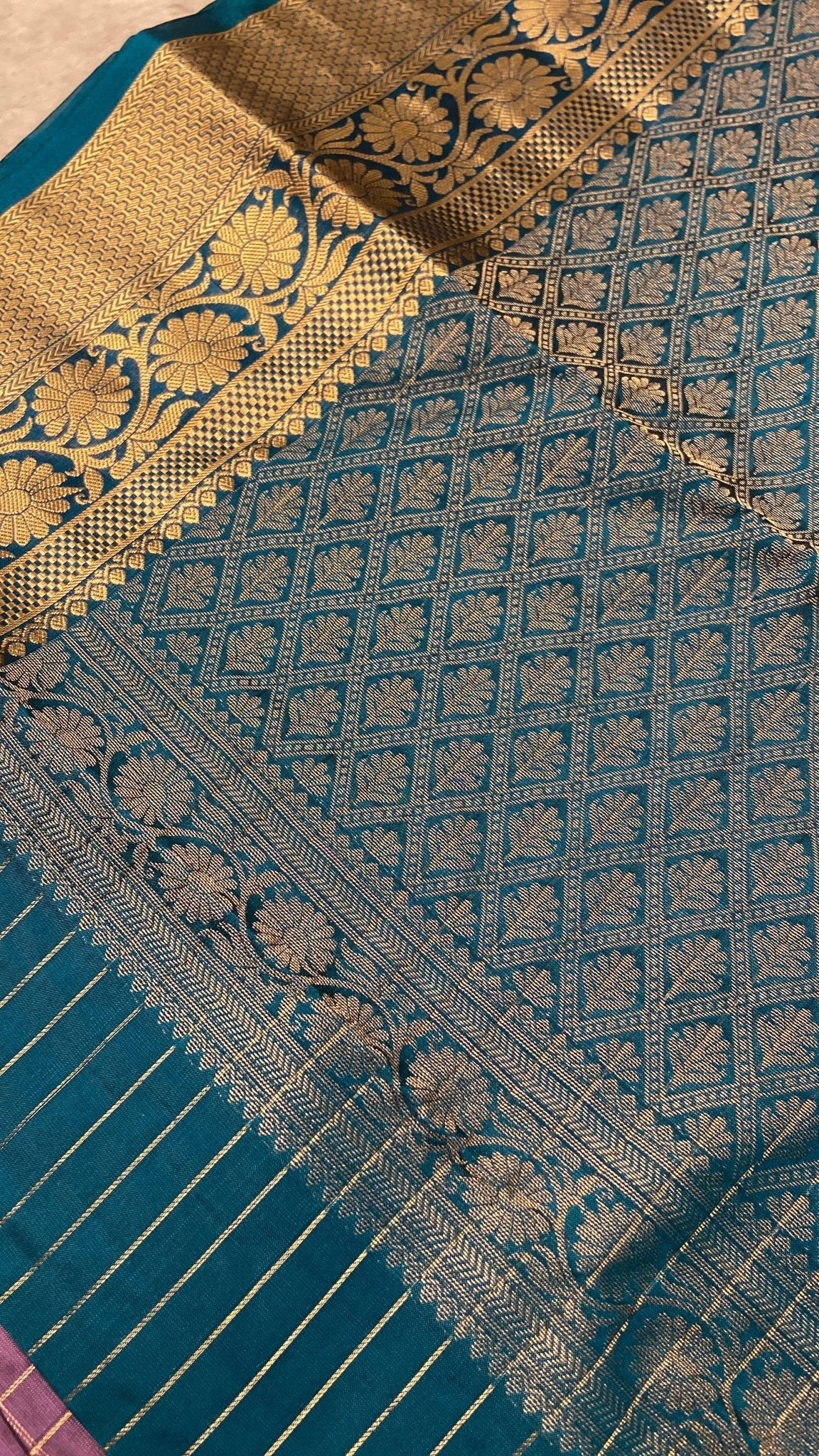 Half Mix Kanjeevaram Silk Saree - Kanjeevaram Silk Mandir