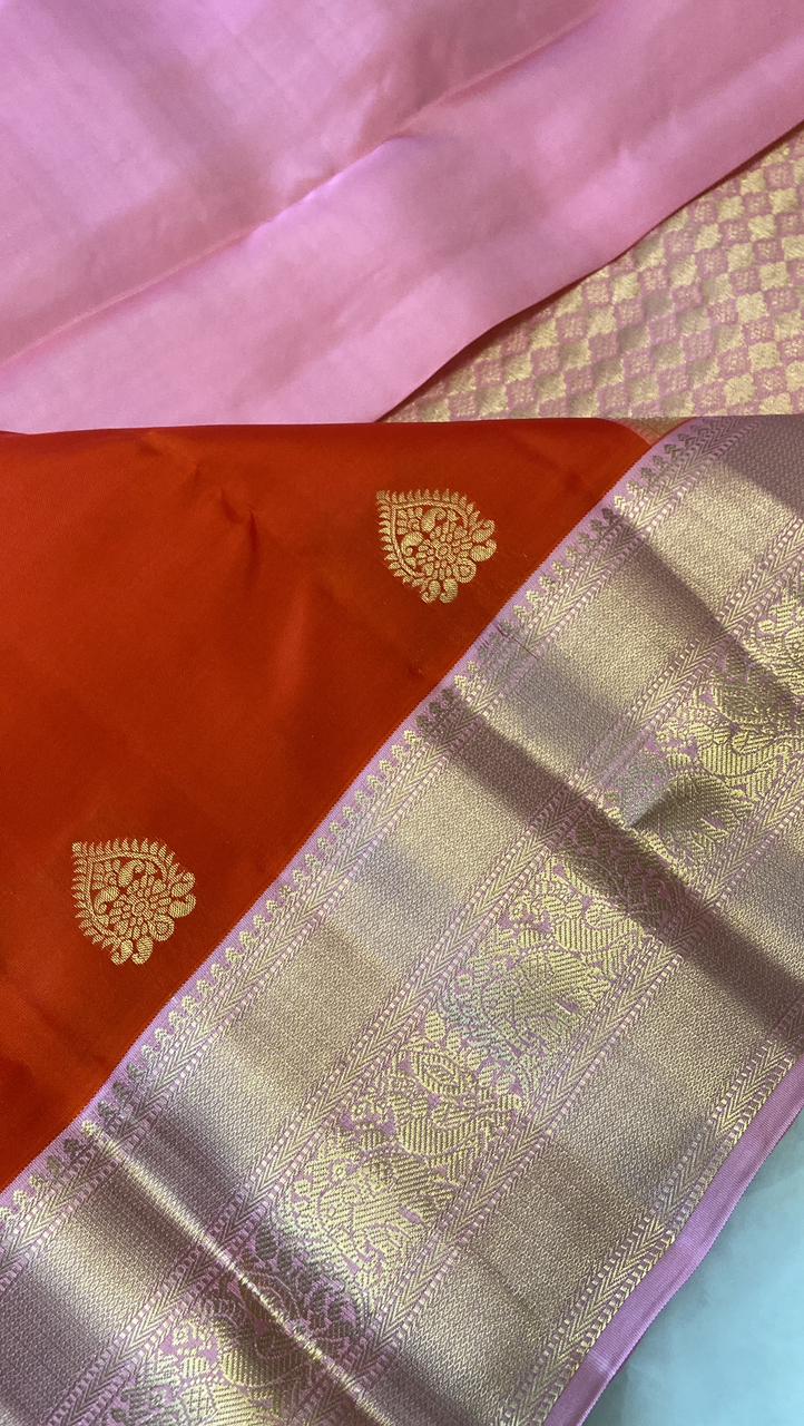 Half mix Kanjeevaram silk saree - Kanjeevaram Silk Mandir