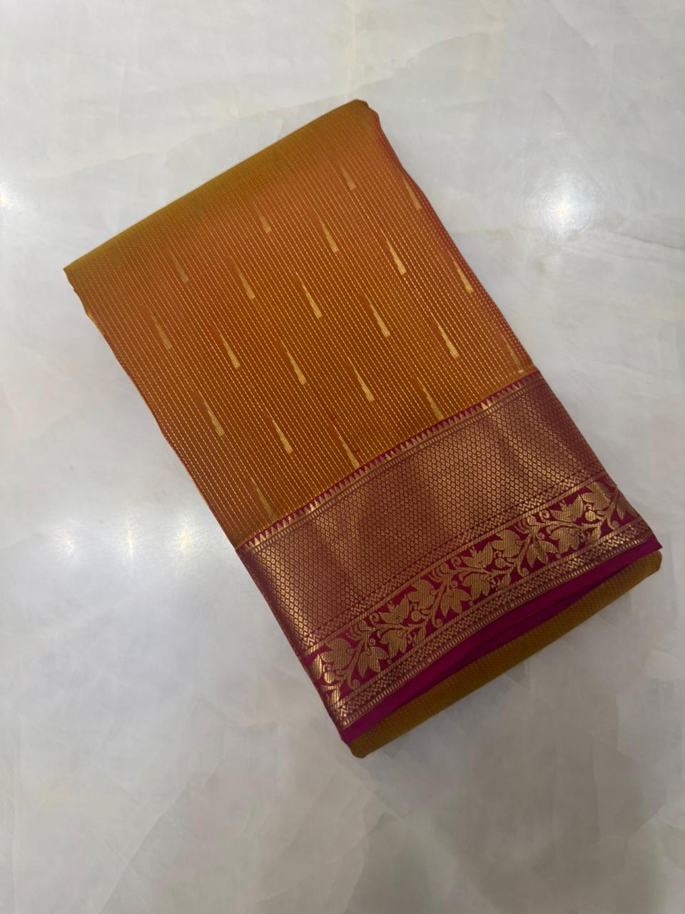 Half Mix Kanjeevaram Silk Saree - Kanjeevaram Silk Mandir