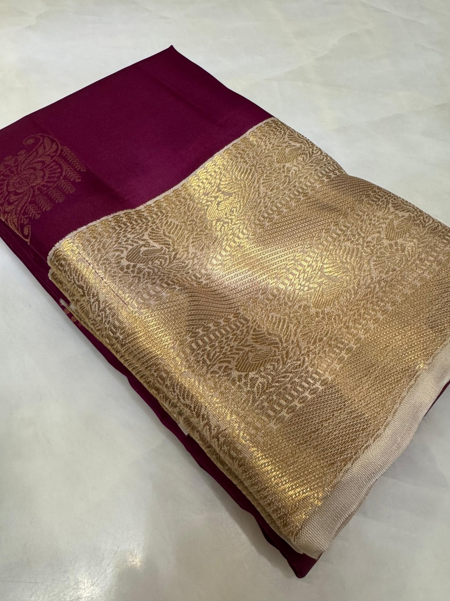 Half mix Kanjeevaram silk saree - Kanjeevaram Silk Mandir