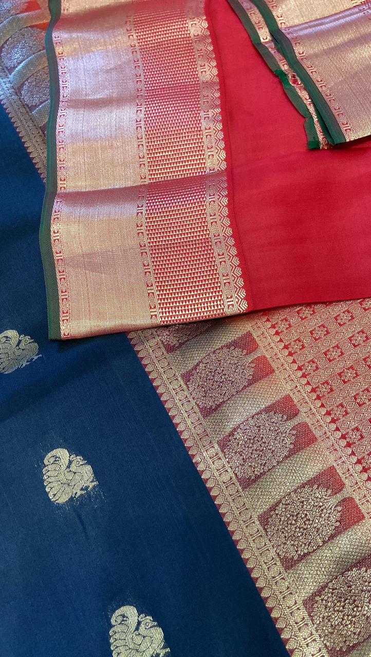 Half mix Kanjeevaram silk saree - Kanjeevaram Silk Mandir