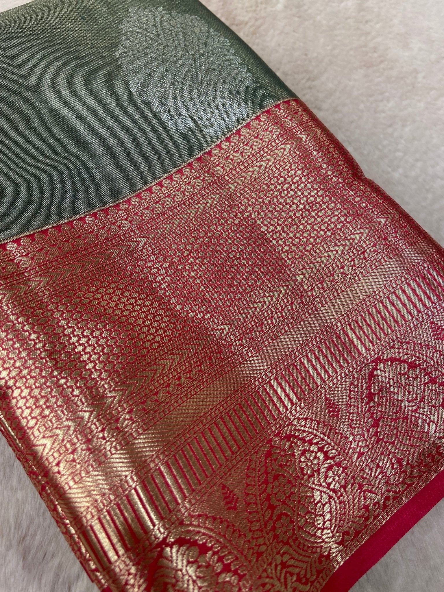 Half Mix Kanjeevaram Silk Saree - Kanjeevaram Silk Mandir
