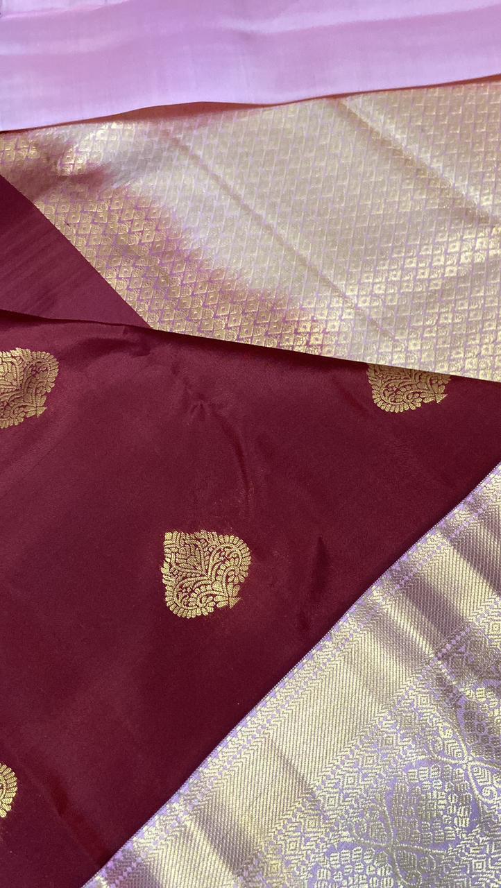 Half mix Kanjeevaram silk saree - Kanjeevaram Silk Mandir