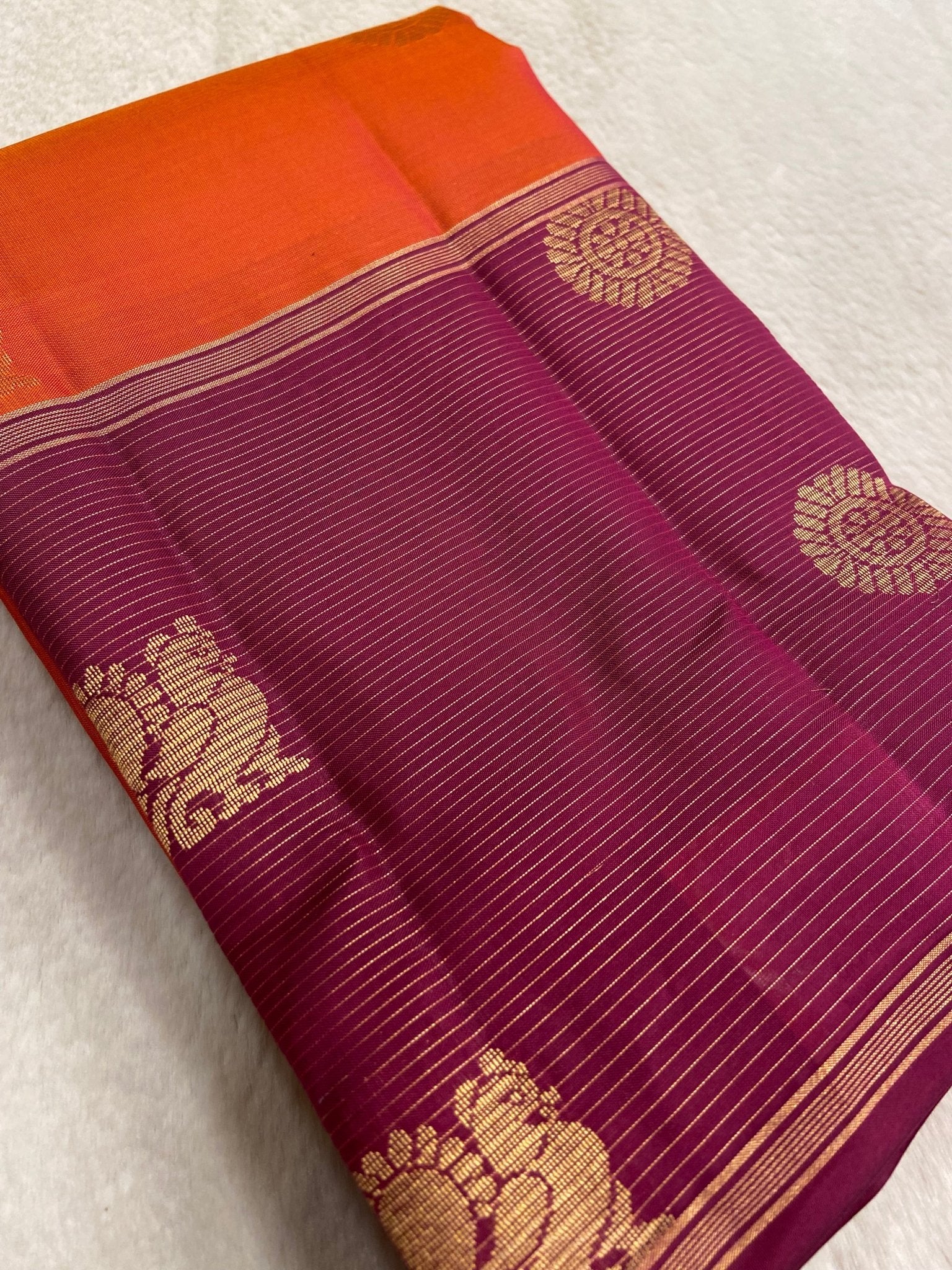 Half Mix Kanjeevaram Silk Saree - Kanjeevaram Silk Mandir