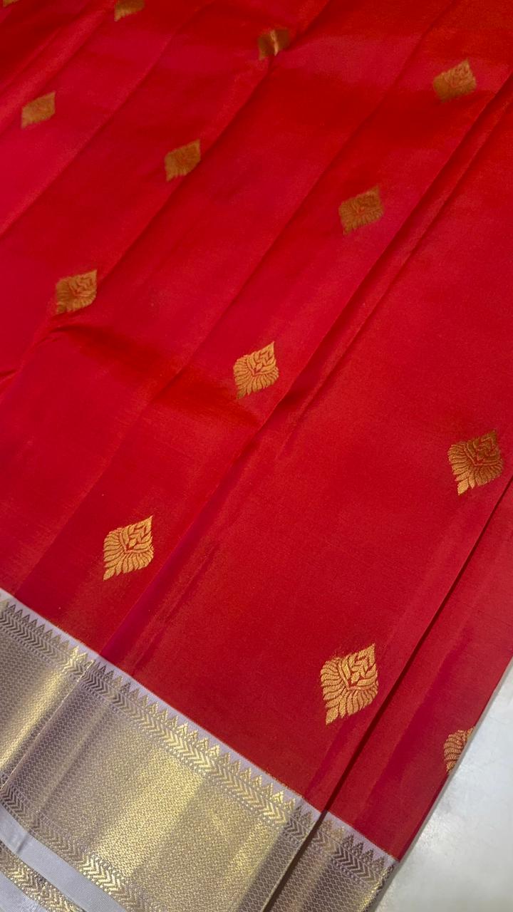 Half mix Kanjeevaram silk saree - Kanjeevaram Silk Mandir