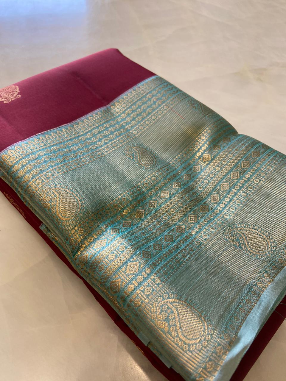 Half mix Kanjeevaram silk saree - Kanjeevaram Silk Mandir