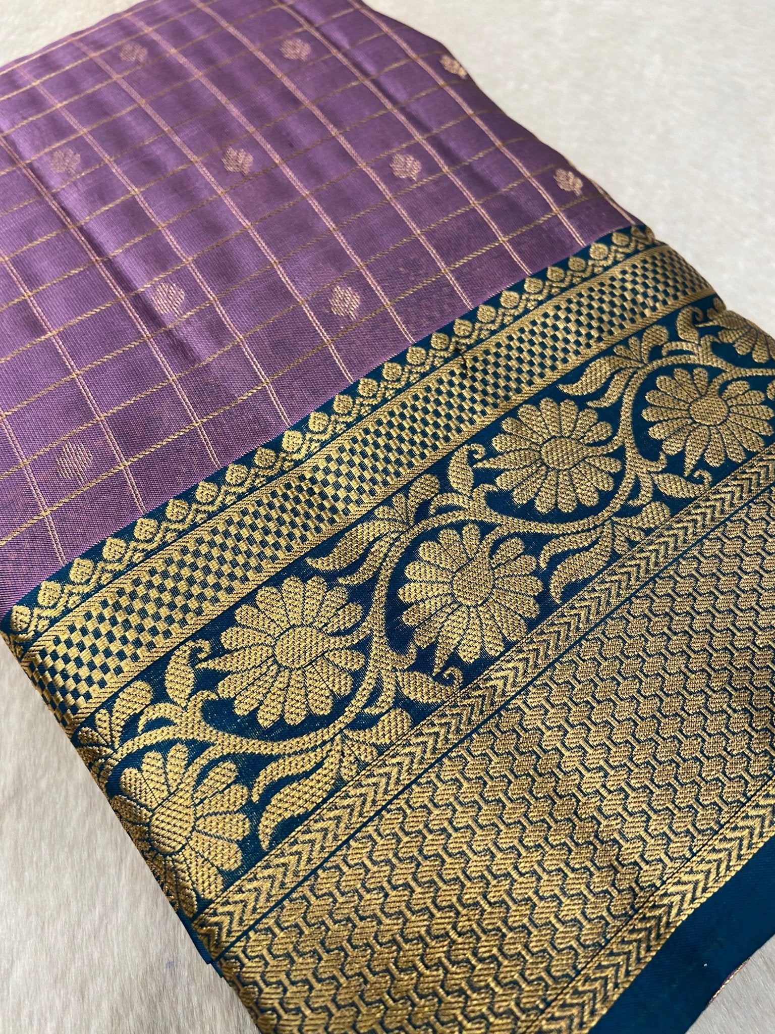 Half Mix Kanjeevaram Silk Saree - Kanjeevaram Silk Mandir