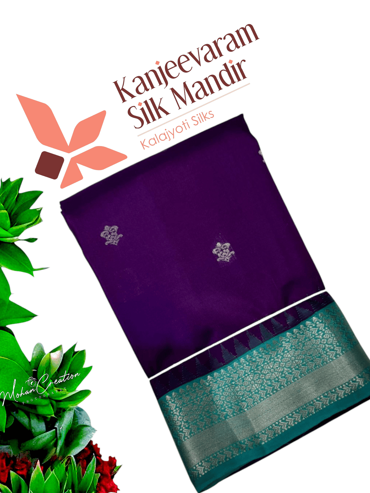 Half mix Kanjeevaram silk saree - Kanjeevaram Silk Mandir