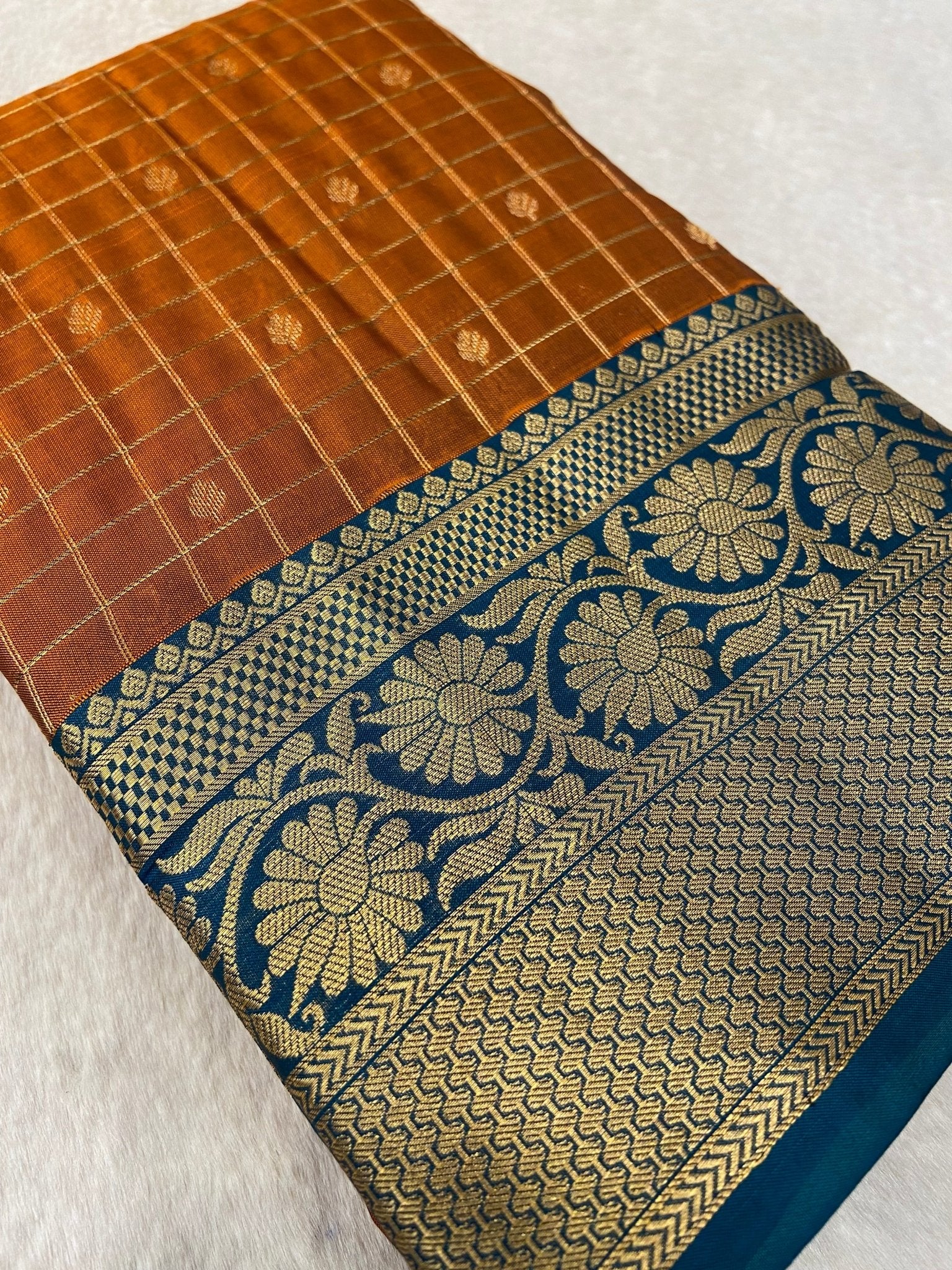 Half Mix Kanjeevaram Silk Saree - Kanjeevaram Silk Mandir