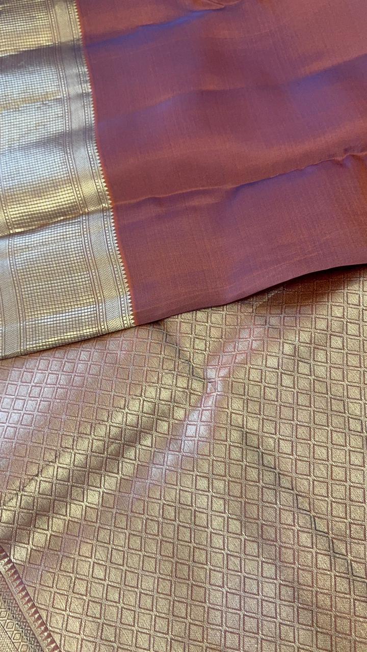 Half mix Kanjeevaram silk saree - Kanjeevaram Silk Mandir