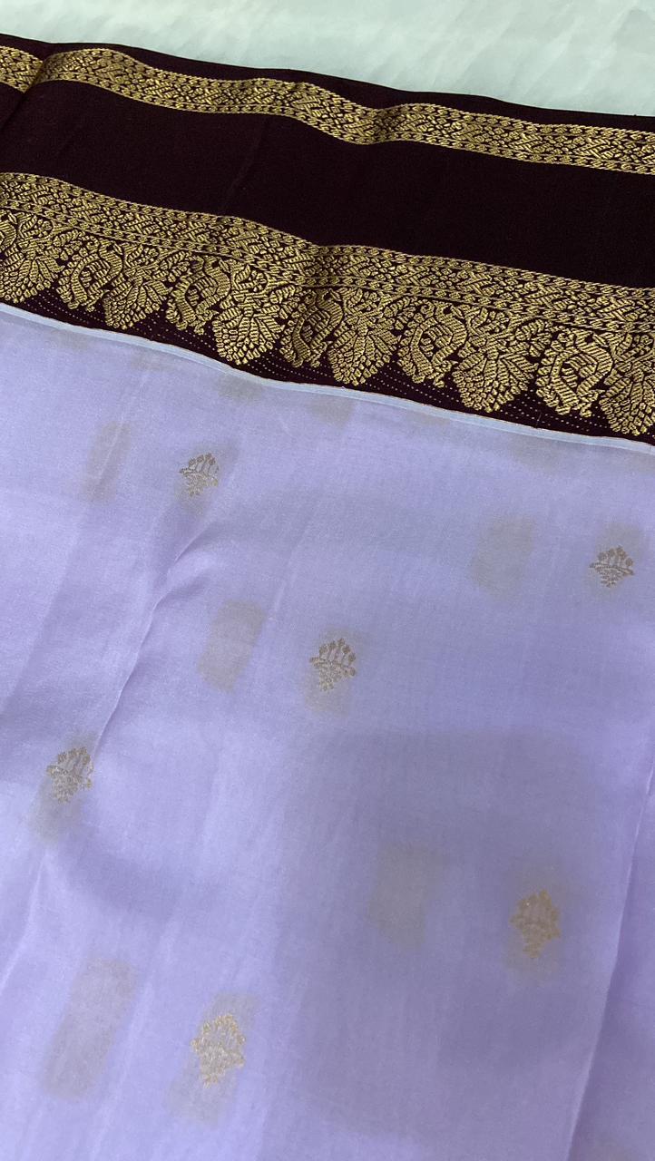 Half mix Kanjeevaram silk saree - Kanjeevaram Silk Mandir