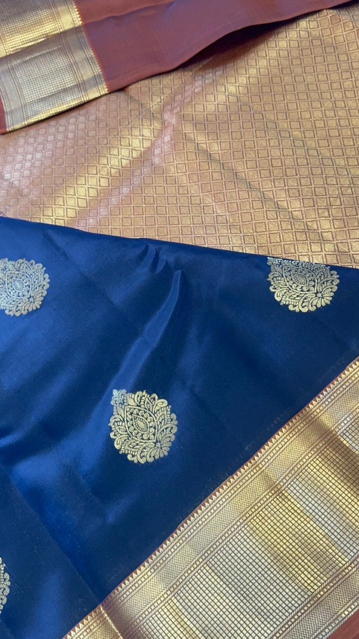 Half mix Kanjeevaram silk saree - Kanjeevaram Silk Mandir