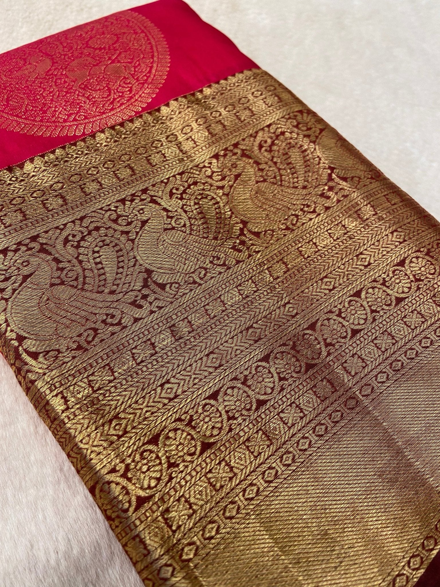 Half mix Kanjeevaram silk saree - Kanjeevaram Silk Mandir