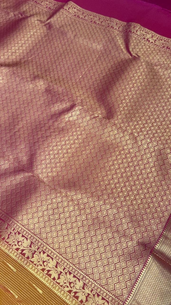 Half Mix Kanjeevaram Silk Saree - Kanjeevaram Silk Mandir
