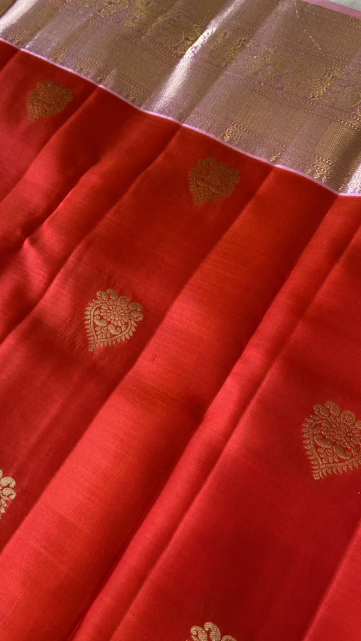 Half mix Kanjeevaram silk saree - Kanjeevaram Silk Mandir