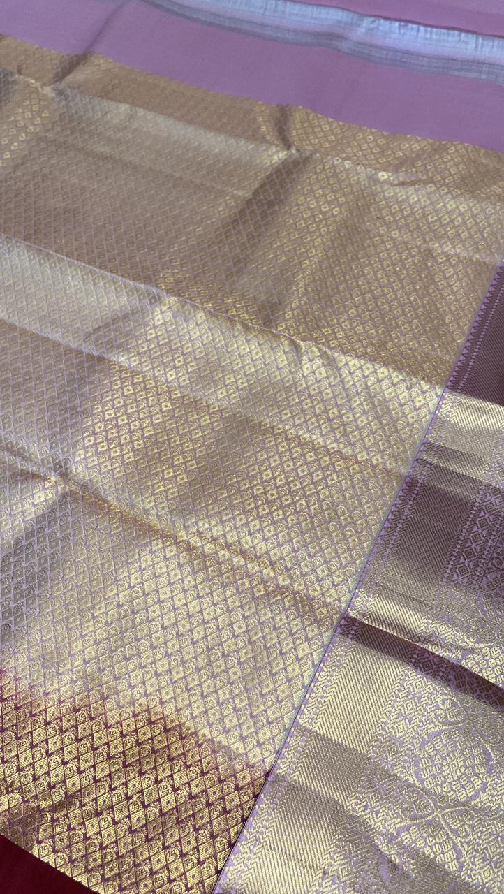 Half mix Kanjeevaram silk saree - Kanjeevaram Silk Mandir