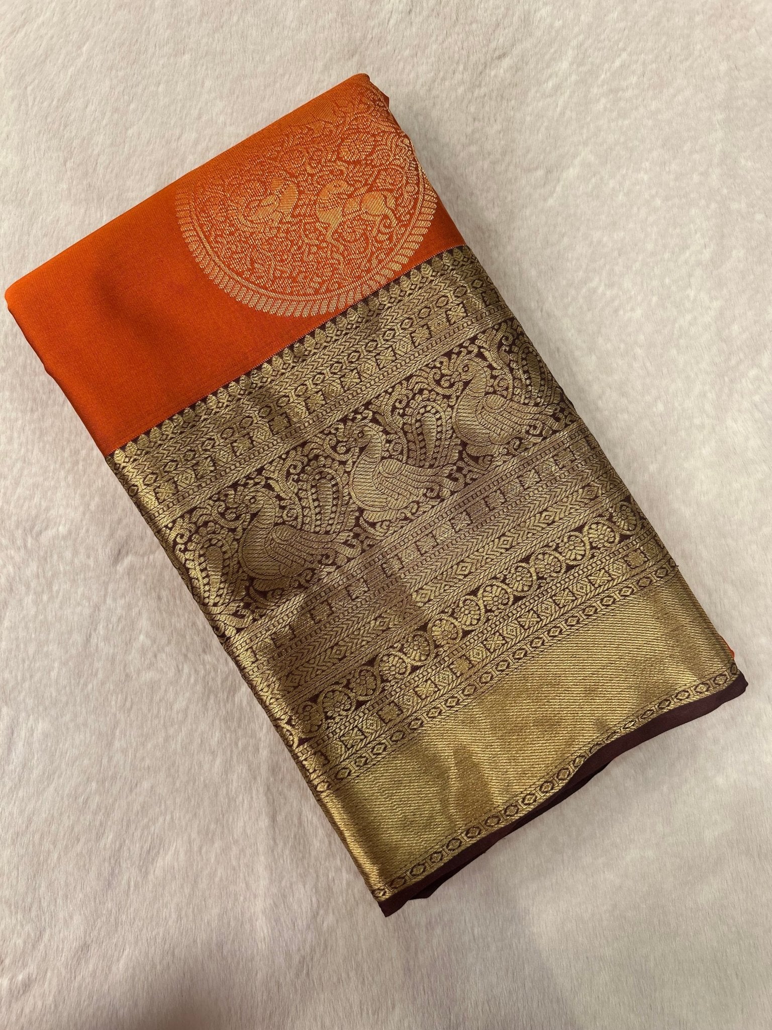 Half Mix Kanjeevaram Silk Saree - Kanjeevaram Silk Mandir