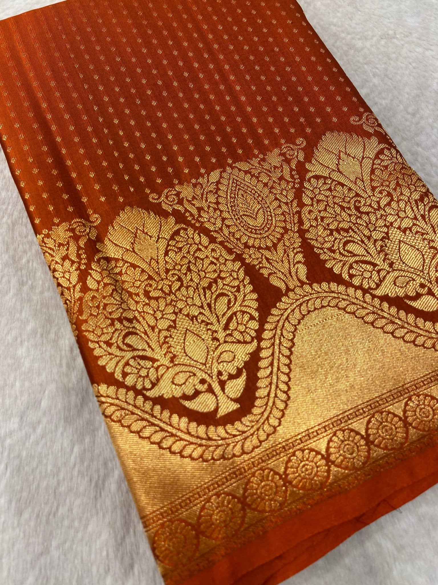 Half mix Kanjeevaram silk saree - Kanjeevaram Silk Mandir