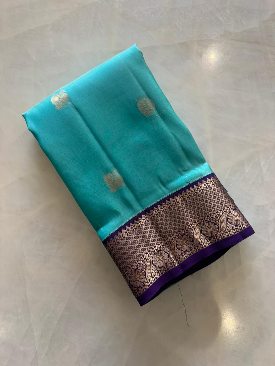 Half mix Kanjeevaram silk saree - Kanjeevaram Silk Mandir
