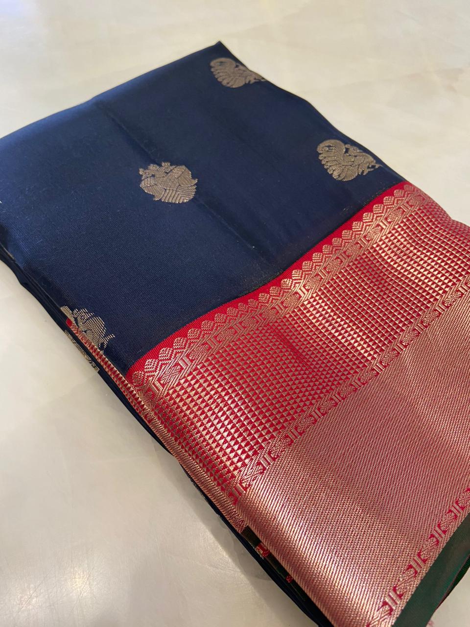 Half mix Kanjeevaram silk saree - Kanjeevaram Silk Mandir