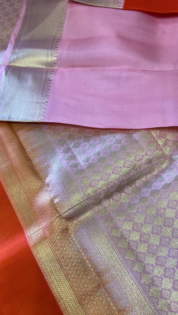 Half mix Kanjeevaram silk saree - Kanjeevaram Silk Mandir