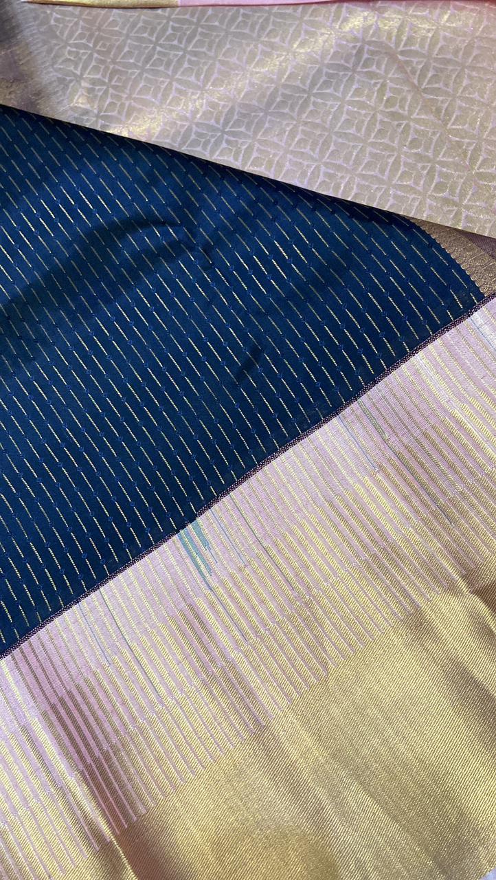 Half mix Kanjeevaram silk saree - Kanjeevaram Silk Mandir
