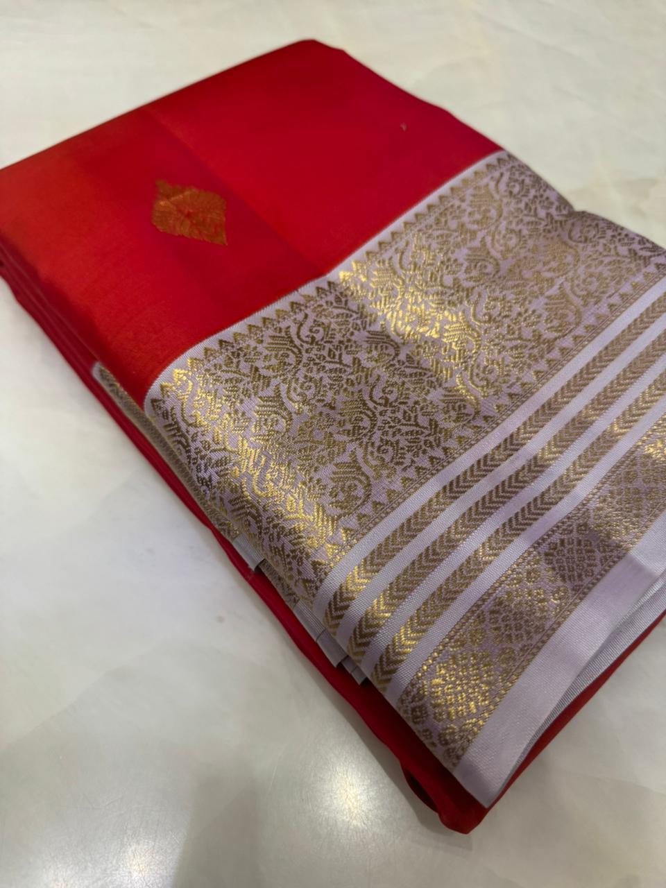 Half mix Kanjeevaram silk saree - Kanjeevaram Silk Mandir