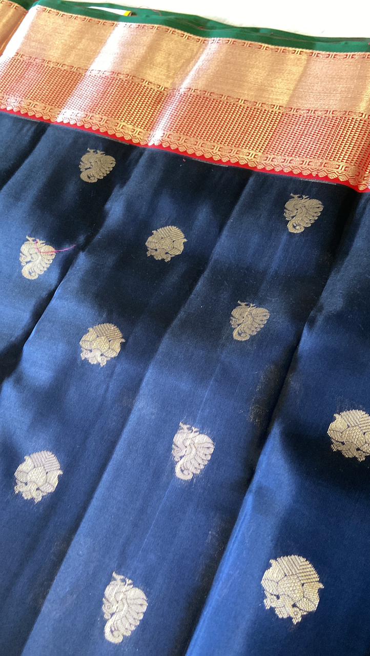 Half mix Kanjeevaram silk saree - Kanjeevaram Silk Mandir