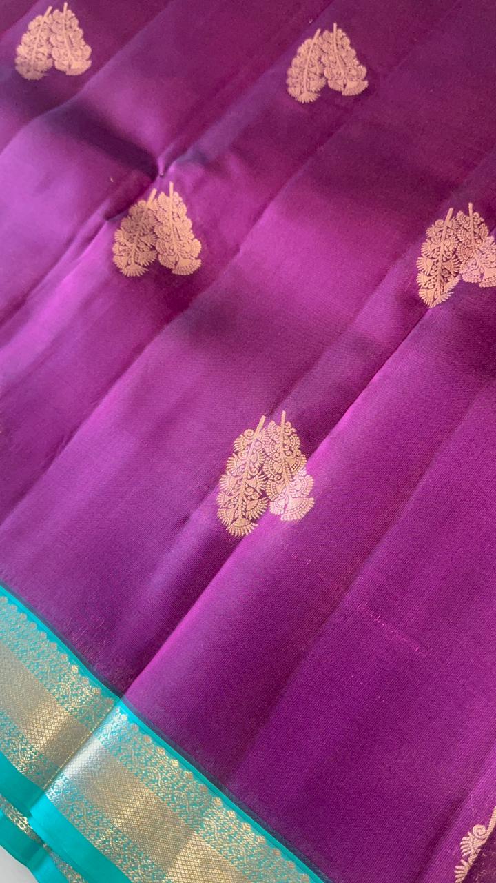 Half mix Kanjeevaram silk saree - Kanjeevaram Silk Mandir