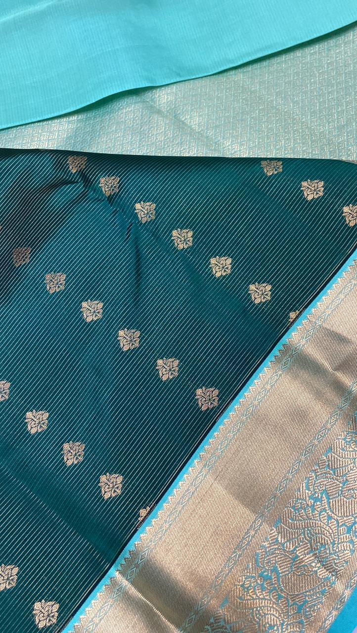 Half mix Kanjeevaram silk saree - Kanjeevaram Silk Mandir