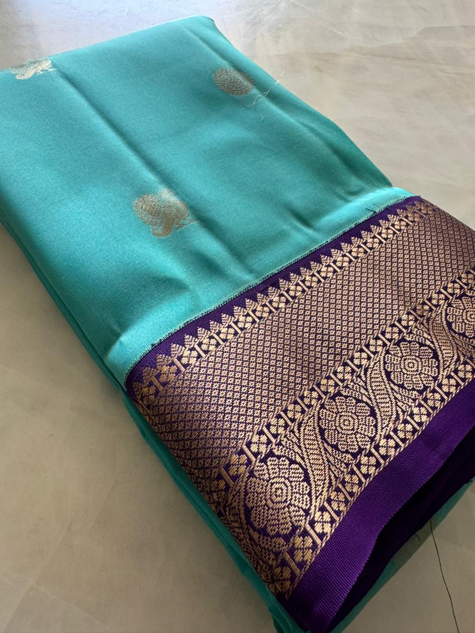 Half mix Kanjeevaram silk saree - Kanjeevaram Silk Mandir