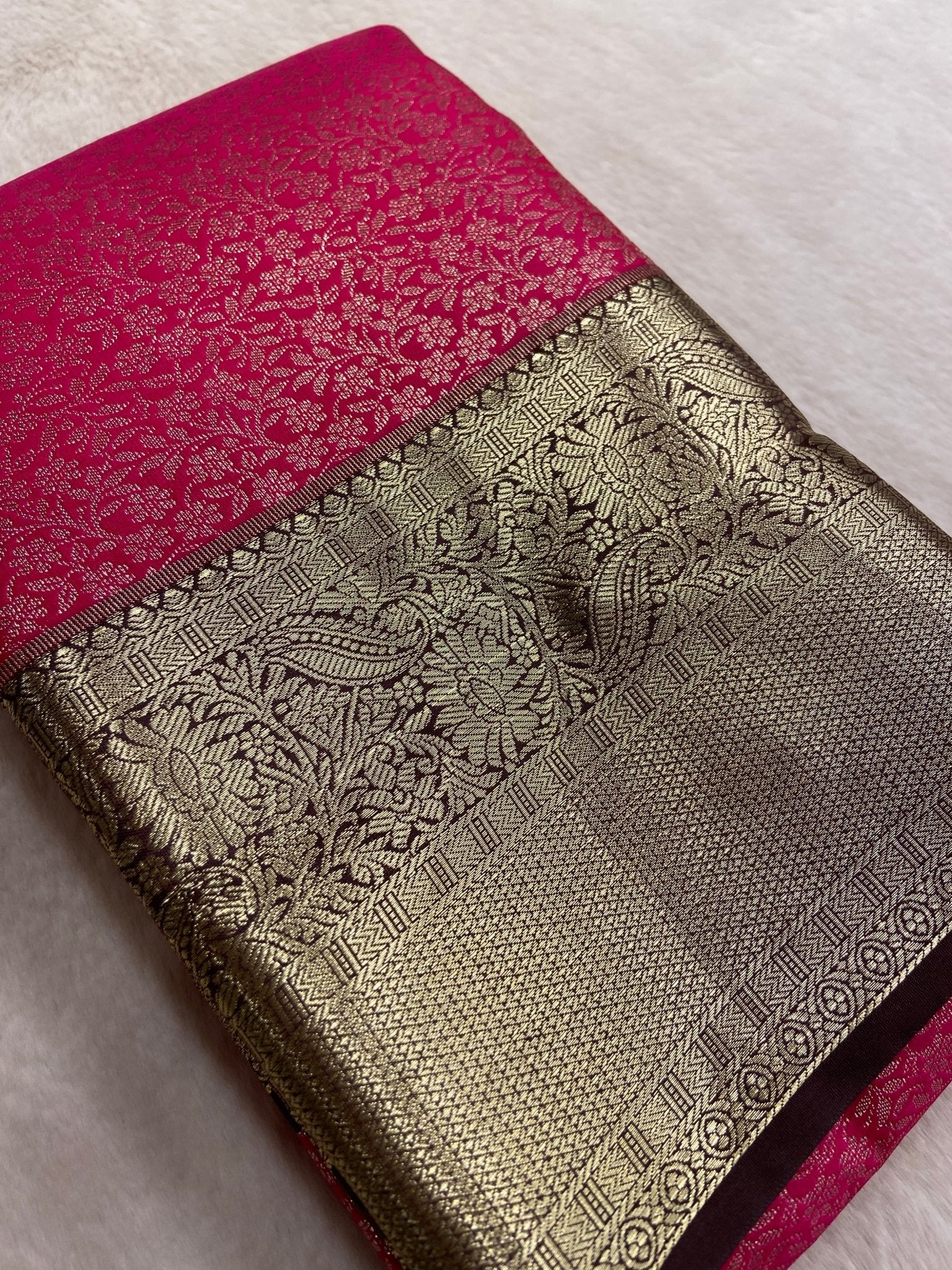 Half Mix Kanjeevaram Silk Saree - Kanjeevaram Silk Mandir